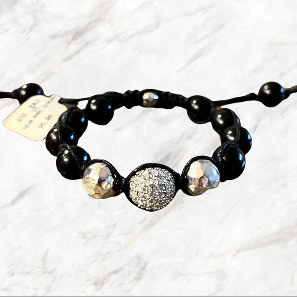 TAI Black And Silver Bead Bracelet, New with Tag - Picture 1 of 5